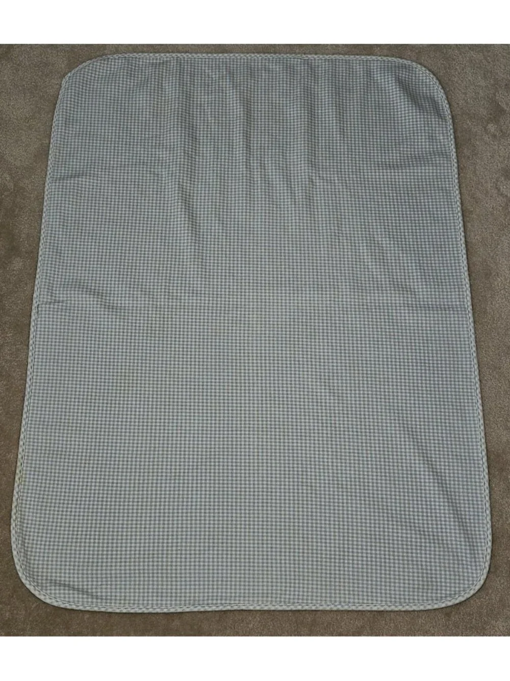 VTG Blue Cotton Baby Blanket Gingham Vehicle Car Truck Airplane Red Yellow Green